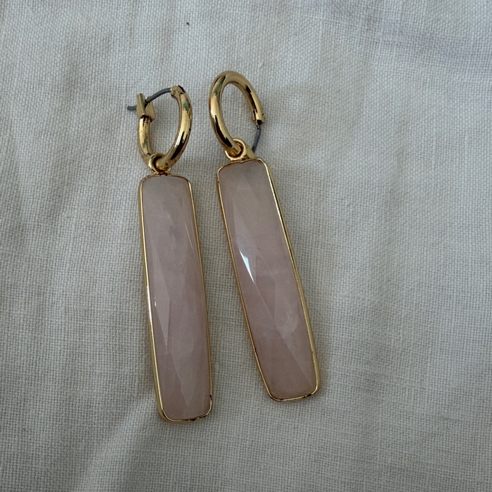 Anthropologie Gold and Blush Earrings